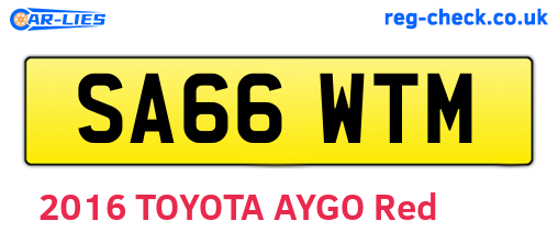 SA66WTM are the vehicle registration plates.