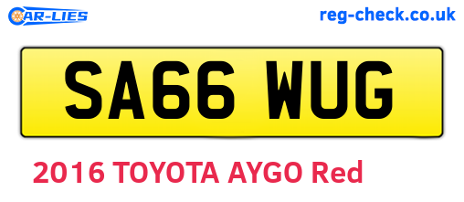 SA66WUG are the vehicle registration plates.