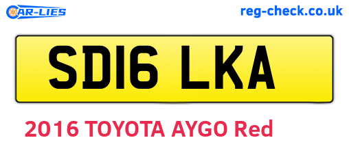 SD16LKA are the vehicle registration plates.