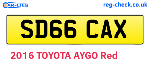 SD66CAX are the vehicle registration plates.