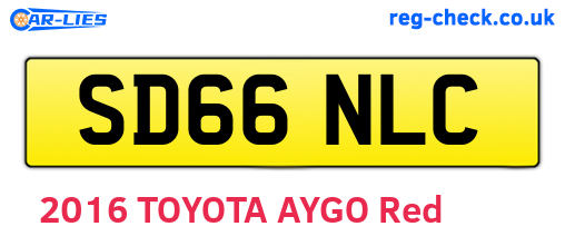 SD66NLC are the vehicle registration plates.