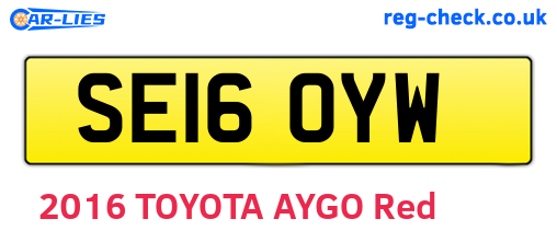 SE16OYW are the vehicle registration plates.