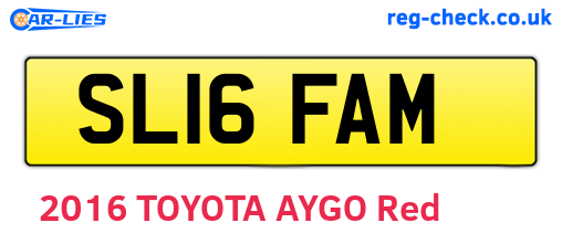 SL16FAM are the vehicle registration plates.
