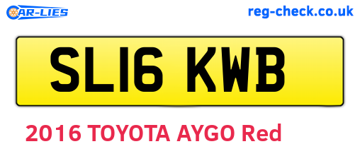 SL16KWB are the vehicle registration plates.