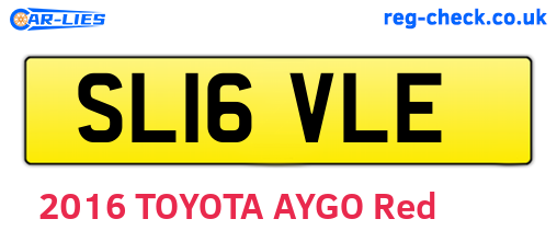 SL16VLE are the vehicle registration plates.
