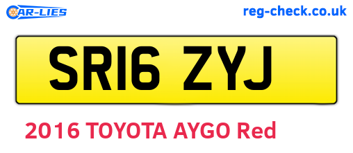 SR16ZYJ are the vehicle registration plates.