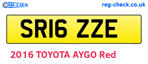 SR16ZZE are the vehicle registration plates.