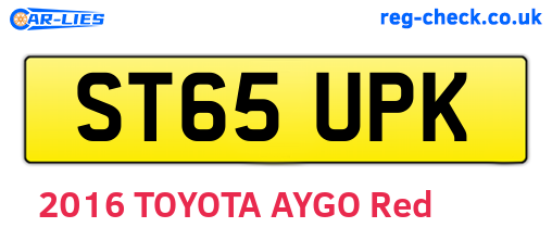 ST65UPK are the vehicle registration plates.