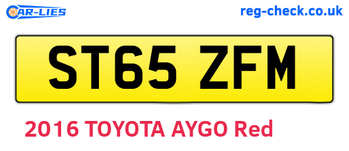 ST65ZFM are the vehicle registration plates.