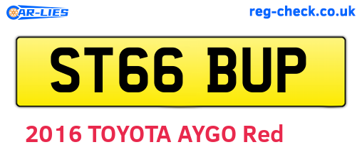 ST66BUP are the vehicle registration plates.