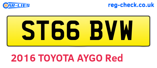 ST66BVW are the vehicle registration plates.