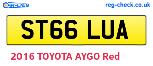 ST66LUA are the vehicle registration plates.