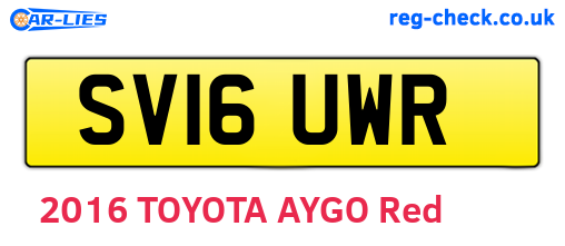 SV16UWR are the vehicle registration plates.