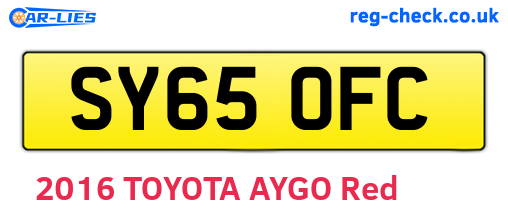 SY65OFC are the vehicle registration plates.