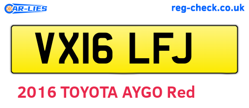 VX16LFJ are the vehicle registration plates.