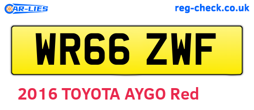 WR66ZWF are the vehicle registration plates.