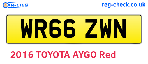 WR66ZWN are the vehicle registration plates.