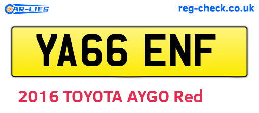 YA66ENF are the vehicle registration plates.