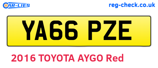 YA66PZE are the vehicle registration plates.