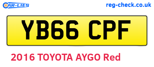 YB66CPF are the vehicle registration plates.