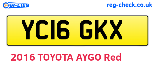 YC16GKX are the vehicle registration plates.