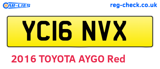YC16NVX are the vehicle registration plates.