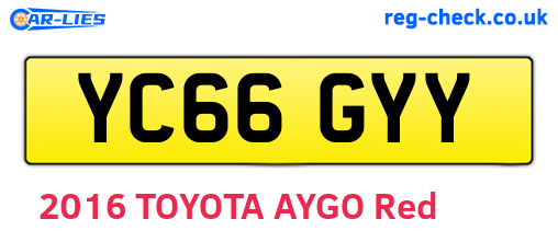 YC66GYY are the vehicle registration plates.