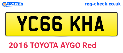 YC66KHA are the vehicle registration plates.