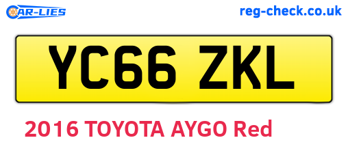 YC66ZKL are the vehicle registration plates.