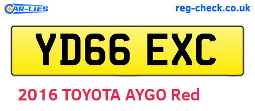 YD66EXC are the vehicle registration plates.