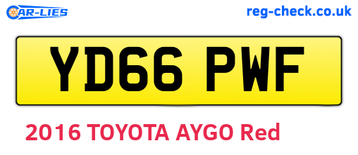 YD66PWF are the vehicle registration plates.