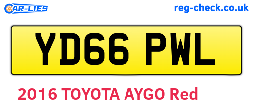 YD66PWL are the vehicle registration plates.