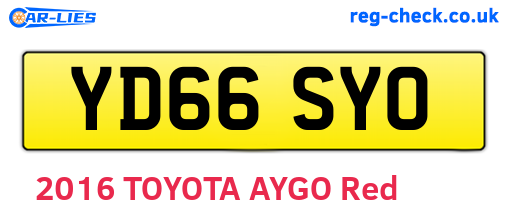 YD66SYO are the vehicle registration plates.
