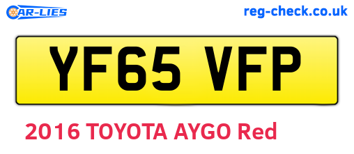 YF65VFP are the vehicle registration plates.