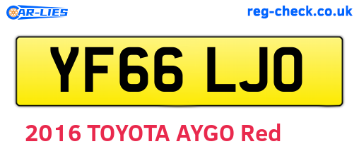 YF66LJO are the vehicle registration plates.
