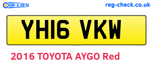 YH16VKW are the vehicle registration plates.