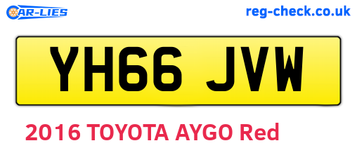 YH66JVW are the vehicle registration plates.