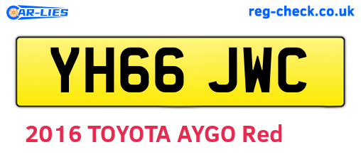 YH66JWC are the vehicle registration plates.