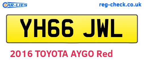 YH66JWL are the vehicle registration plates.