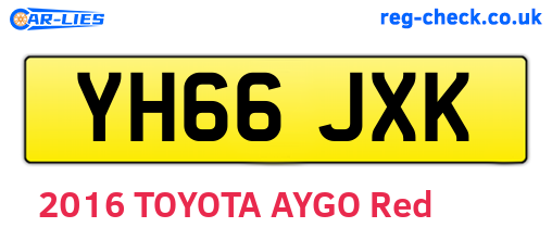 YH66JXK are the vehicle registration plates.