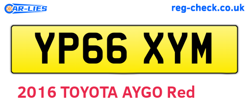 YP66XYM are the vehicle registration plates.
