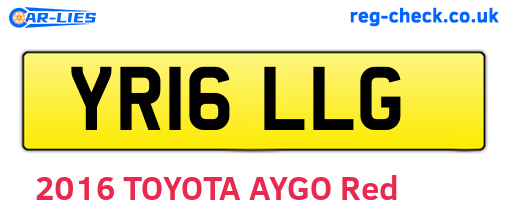 YR16LLG are the vehicle registration plates.