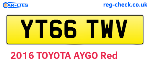YT66TWV are the vehicle registration plates.