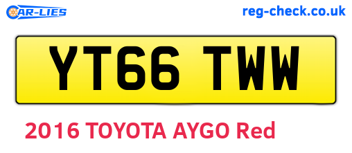 YT66TWW are the vehicle registration plates.