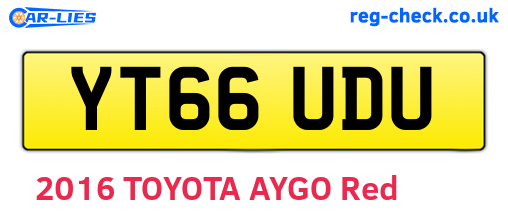 YT66UDU are the vehicle registration plates.
