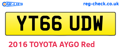 YT66UDW are the vehicle registration plates.