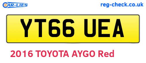 YT66UEA are the vehicle registration plates.