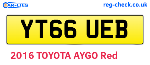 YT66UEB are the vehicle registration plates.