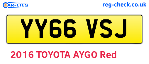 YY66VSJ are the vehicle registration plates.