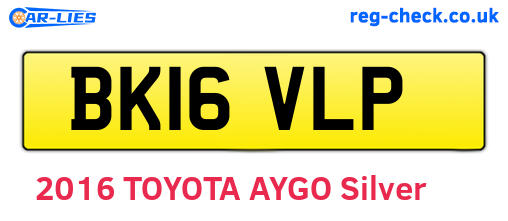 BK16VLP are the vehicle registration plates.